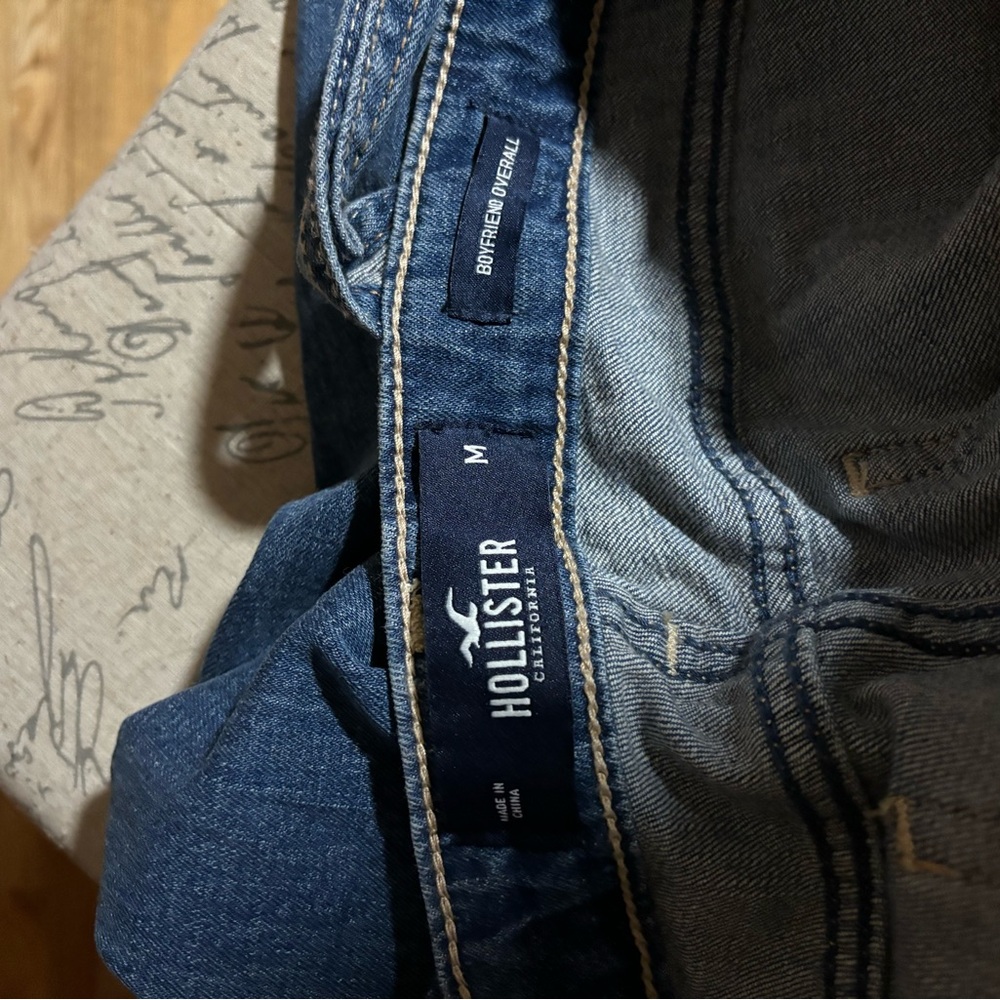 Hollister Women's Blue Overall Boyfriend Jeans